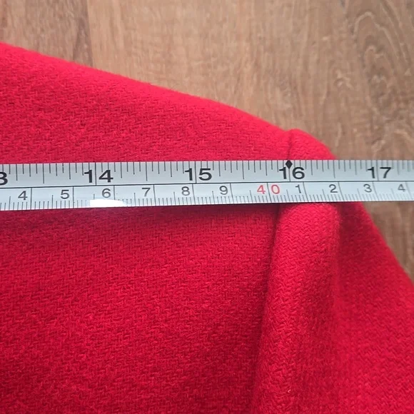 1980s Chester Weinberg Red Wool Blazer Sz L - Picture 11 of 11